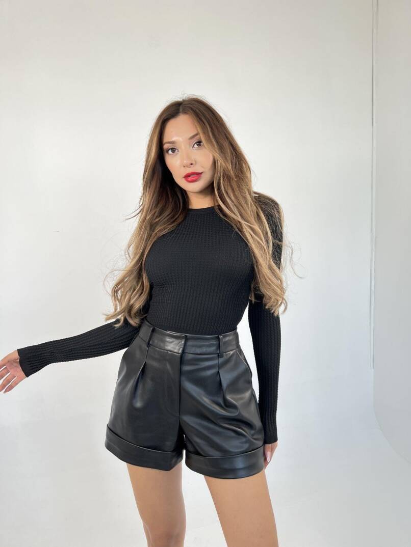 3062 SAĞ ÖRGÜ KAZAK-SİYAH - 3