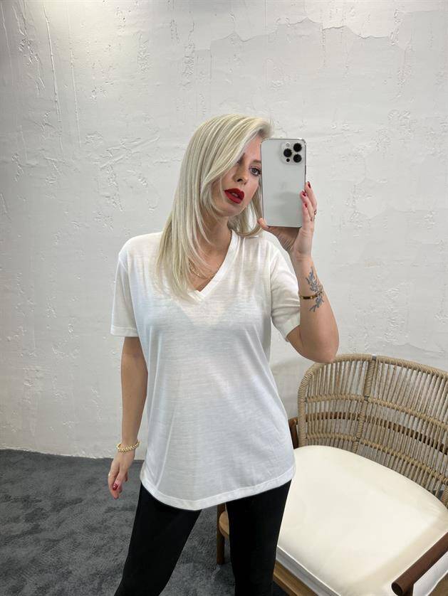 4611 T-SHİRT-KREM - 1