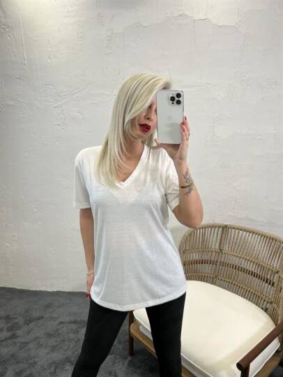 4611 T-SHİRT-KREM - 3