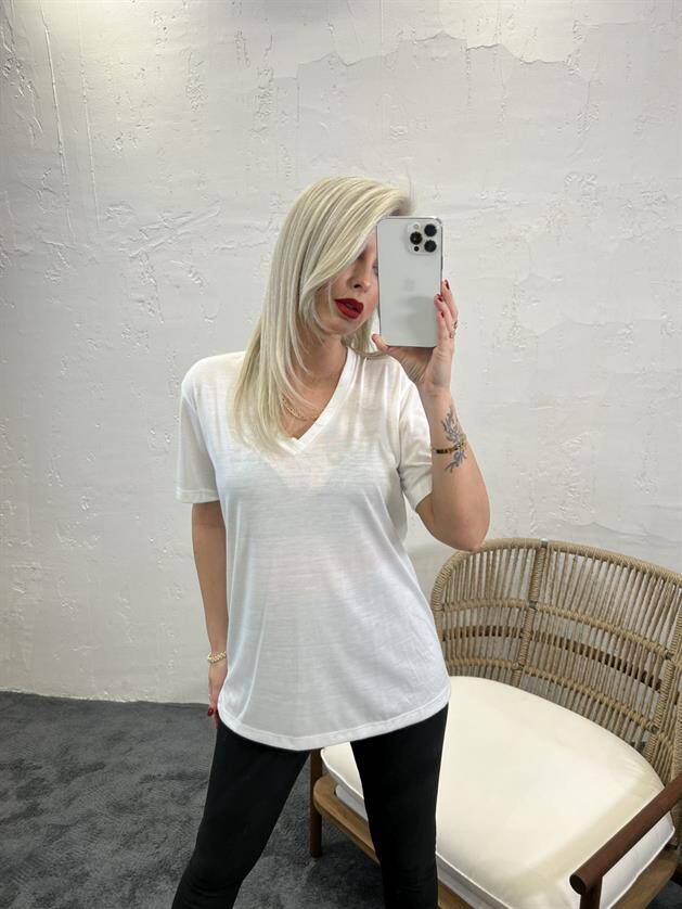 4611 T-SHİRT-KREM - 3