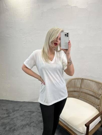 4611 T-SHİRT-KREM - 4