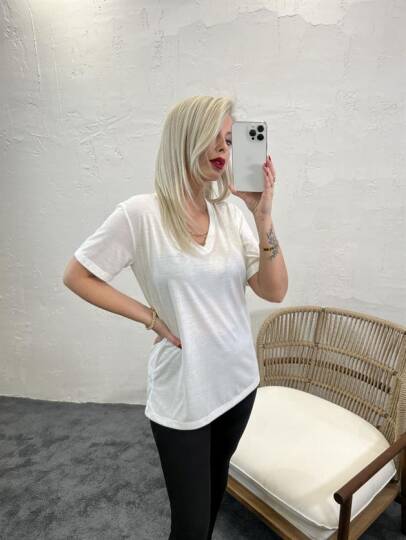 4611 T-SHİRT-KREM - 5