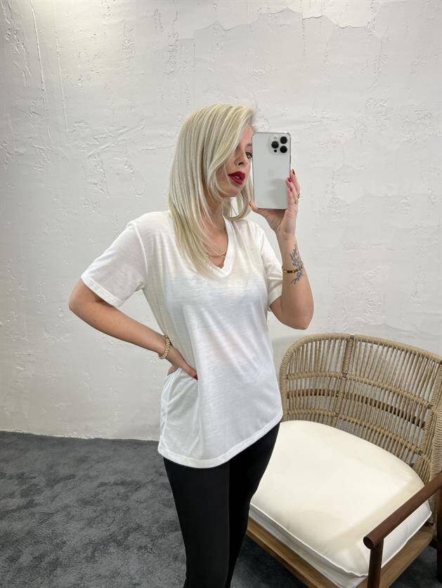 4611 T-SHİRT-KREM - 5