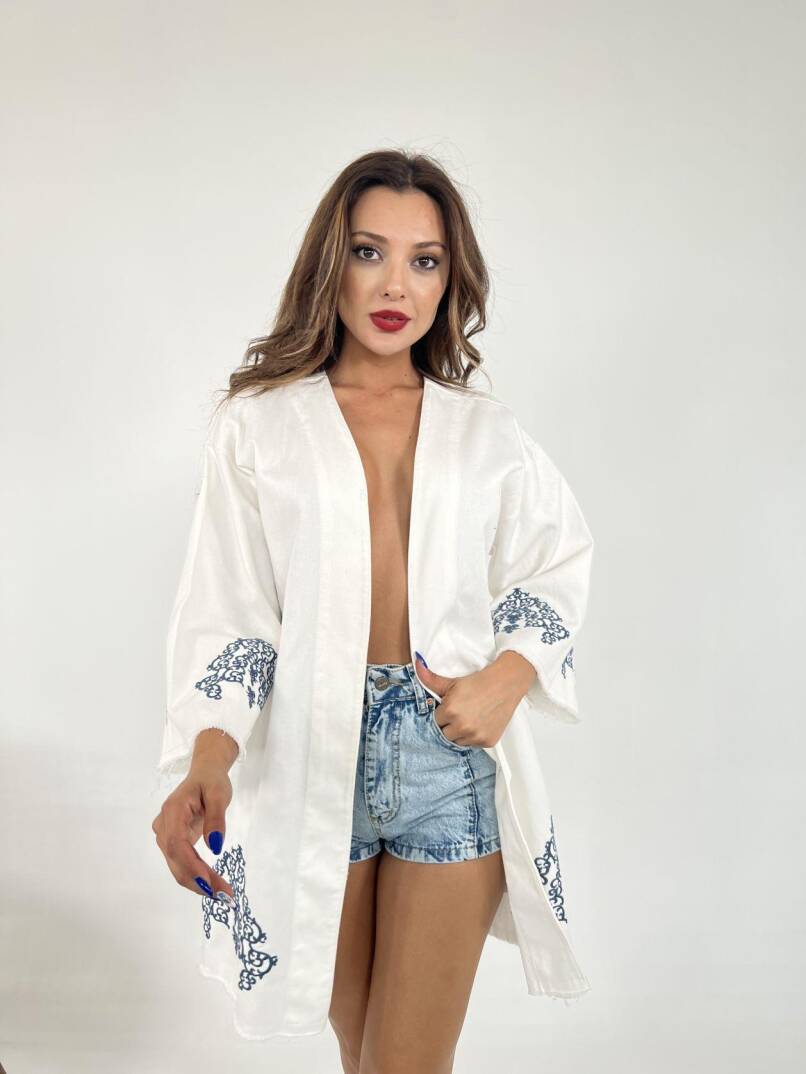 6209 KİMONO-BEYAZ - 3