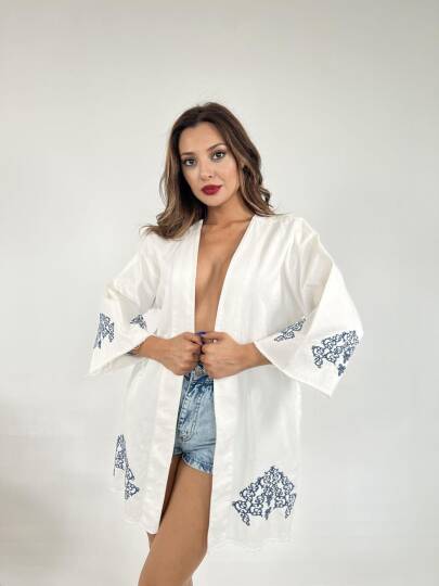 6209 KİMONO-BEYAZ - 5