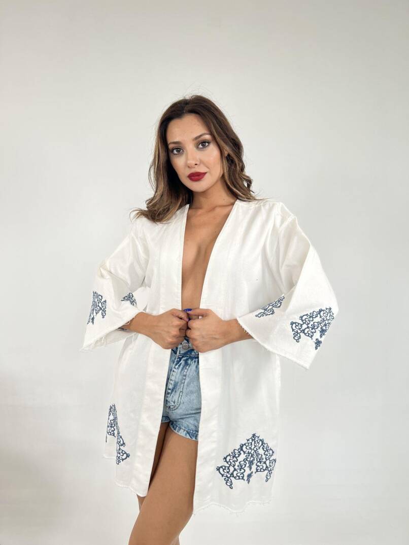 6209 KİMONO-BEYAZ - 5