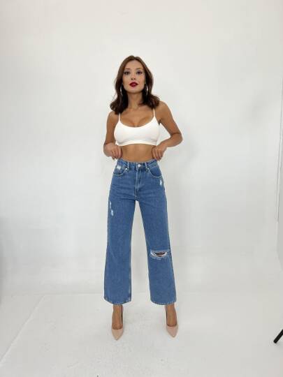 6288 KOT PANTOLON-MAVİ - 3