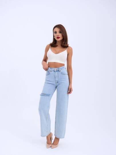 6491 DENİM WIDE LEG-AÇIK MAVİ - 2