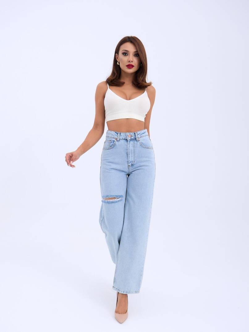 6491 DENİM WIDE LEG-AÇIK MAVİ - 3