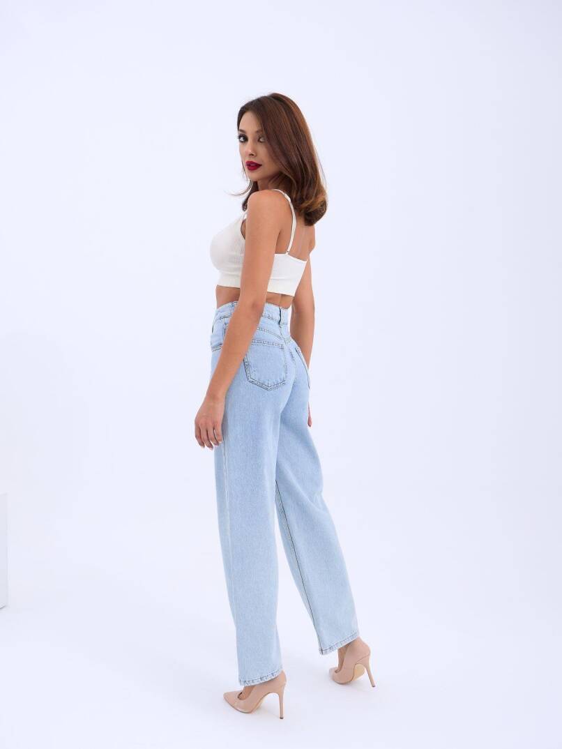 6491 DENİM WIDE LEG-AÇIK MAVİ - 5