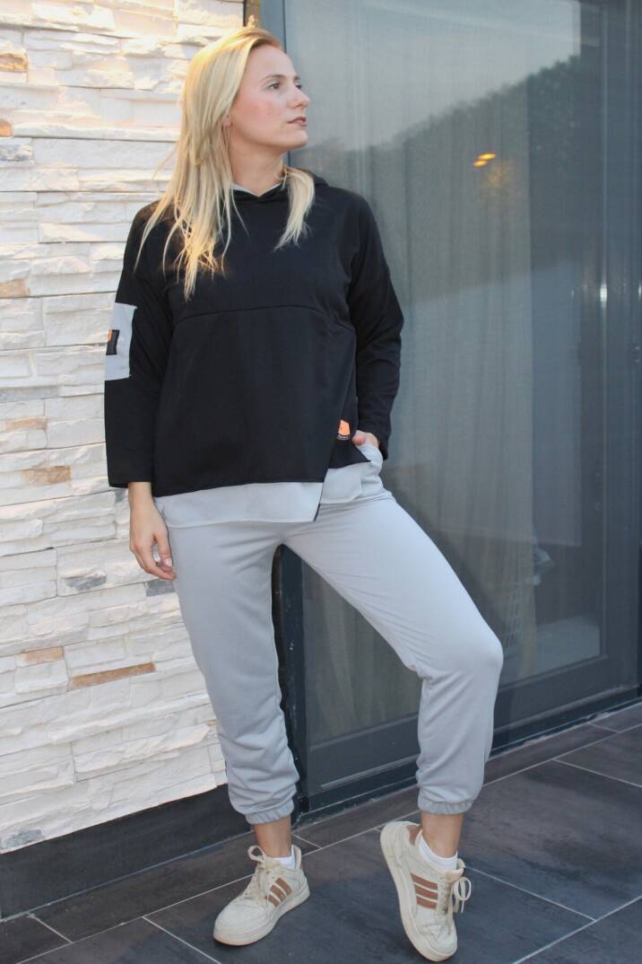 Armalı Eşofman Takımı Siyahgri - 1908.135. - 1