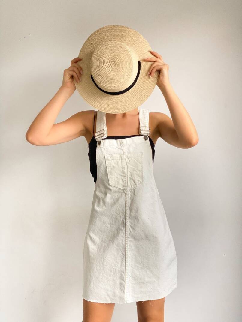 Askılı Denim Salopet Etek - 1