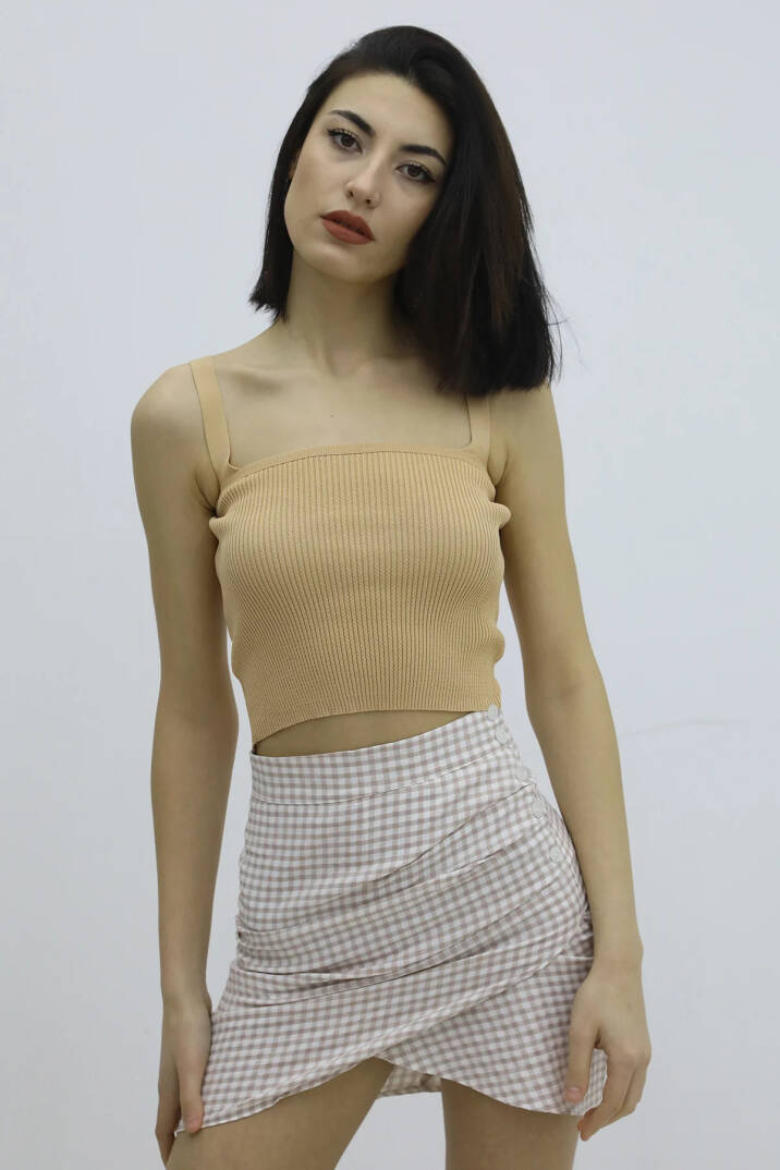 Askılı Triko Büstiyer Vizon - P-019917 - 3