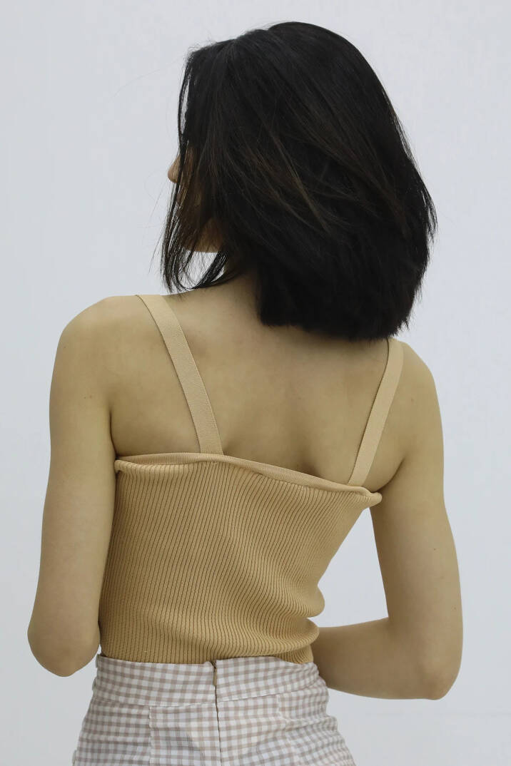 Askılı Triko Büstiyer Vizon - P-019917 - 4