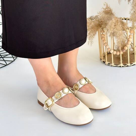 Atnis Bej Cilt Babet Ayakkabı - 4