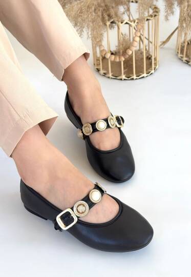 Atnis Siyah Cilt Babet Ayakkabı - 2