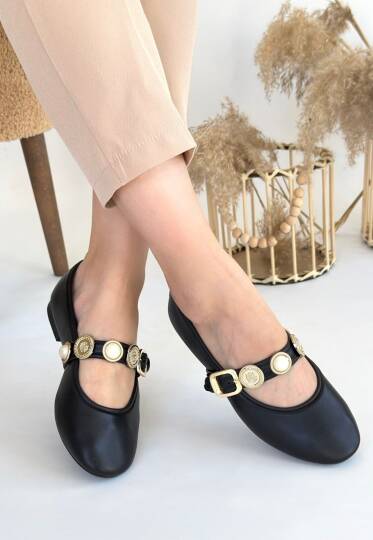 Atnis Siyah Cilt Babet Ayakkabı - 3
