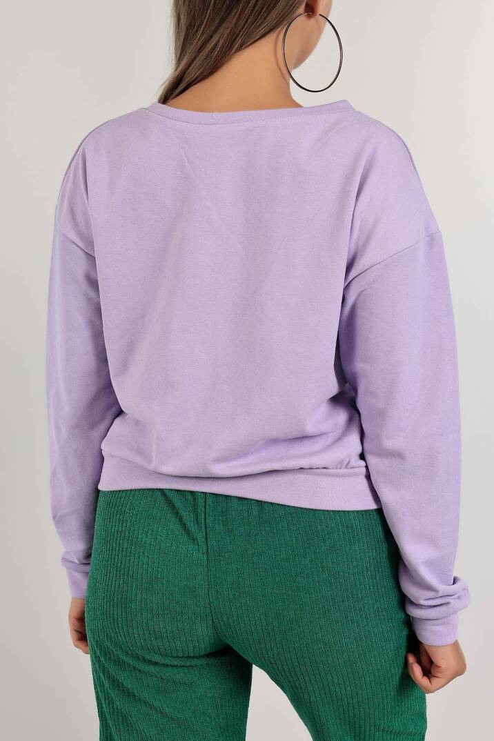 Baskılı Crop Sweat Lila - 0135.159. - 4