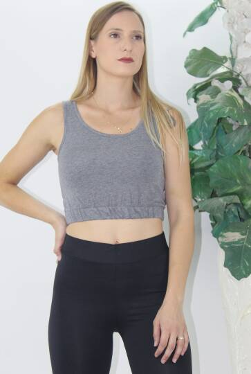 Beli Lastikli Crop Gri - Lks2907.022 - 2