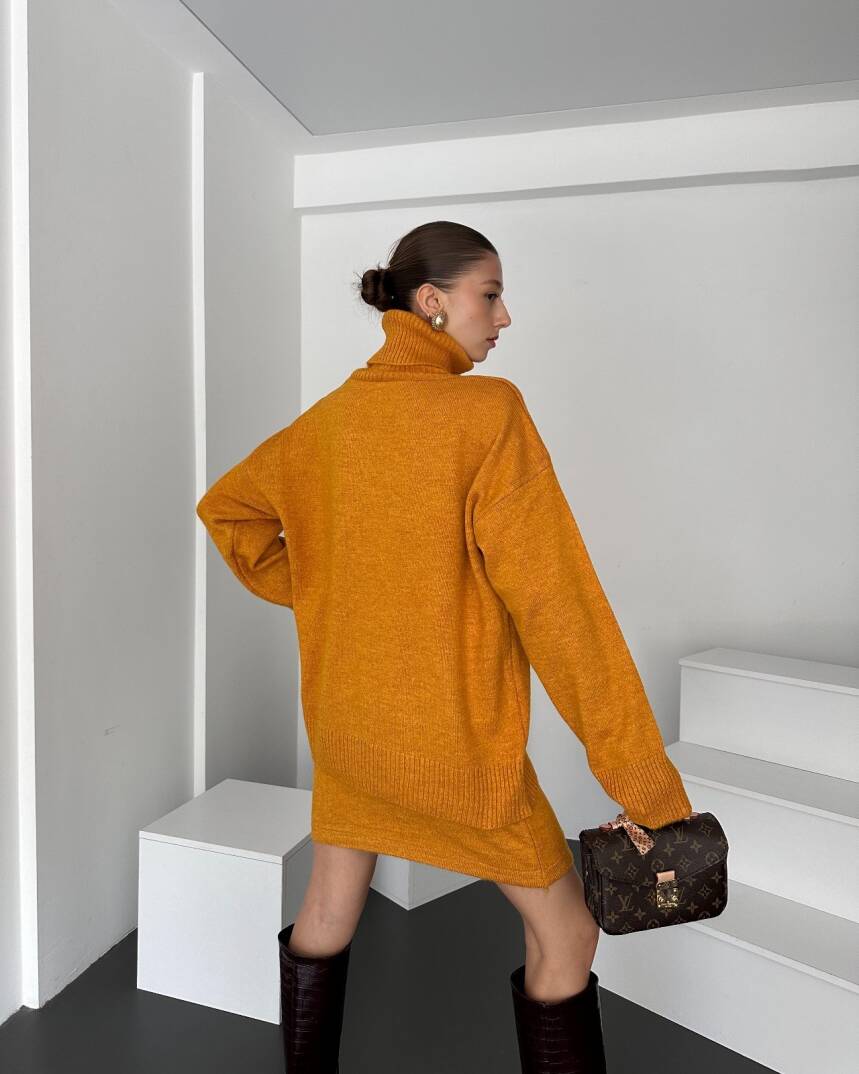 Boğazlı Kazak Ve Etek  İkili Takım - 4