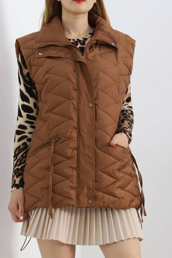 Cebi Fermuarlı Yelek Kahve - 2409.1367. - 3