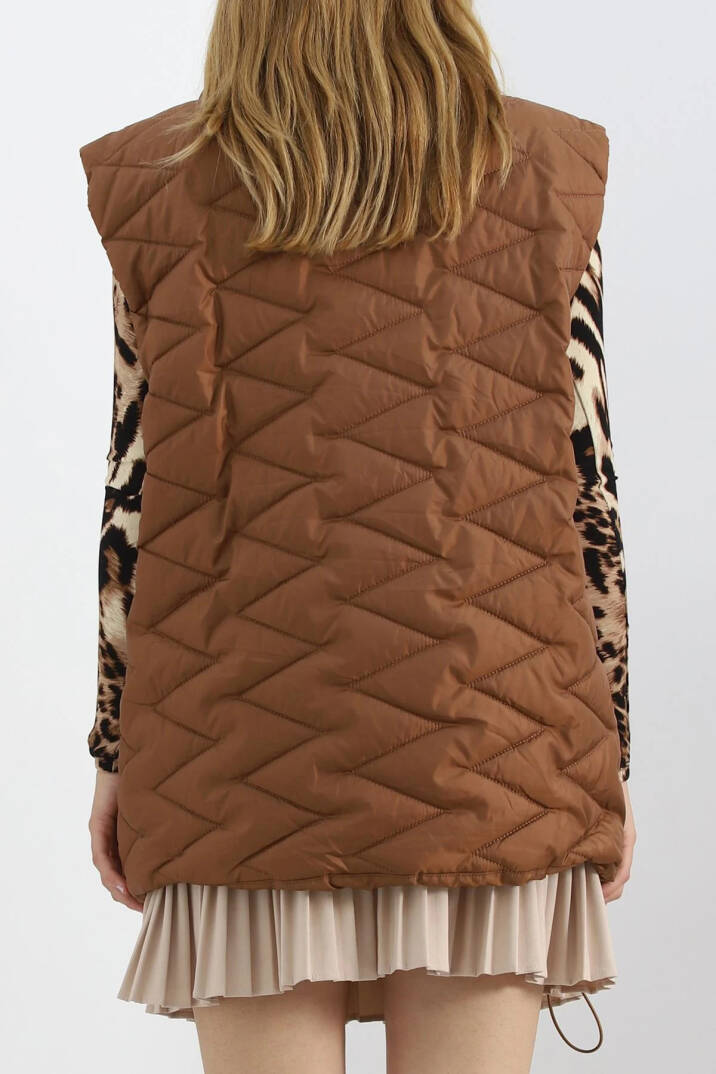 Cebi Fermuarlı Yelek Kahve - 2409.1367. - 4