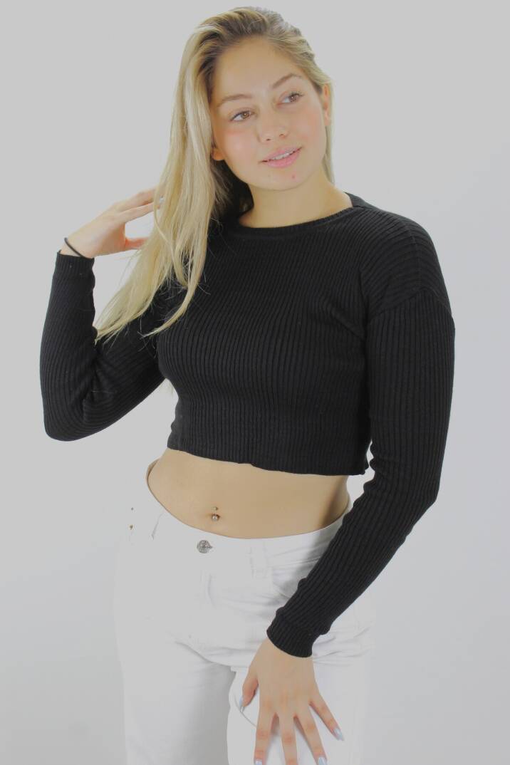 Crop Triko Siyah - 1352.55 - 1