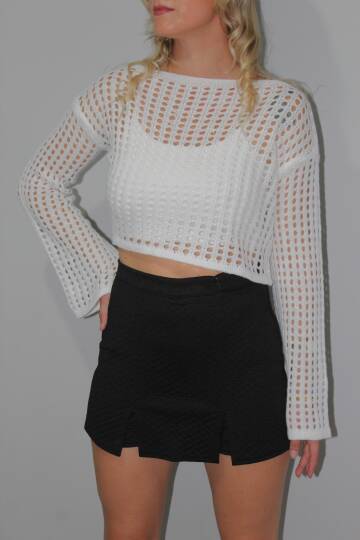 Desenli Şort Etek Siyah - 1335.100 - 3