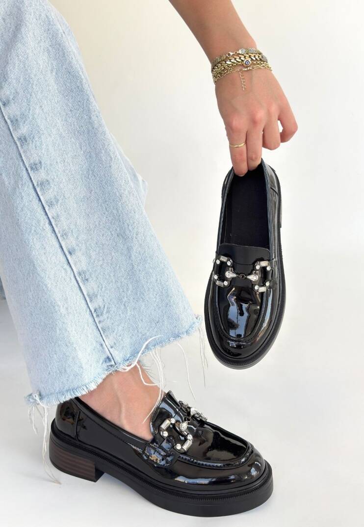 Ertin Siyah Rugan Oxford Ayakkabı - 1