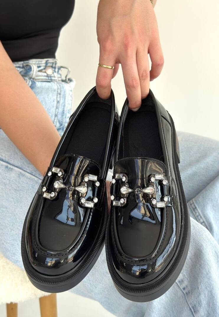 Ertin Siyah Rugan Oxford Ayakkabı - 2