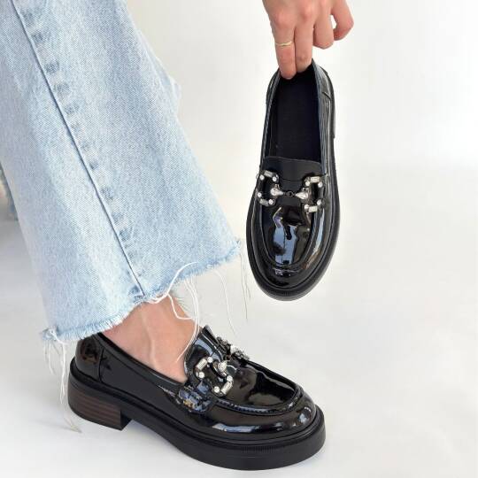 Ertin Siyah Rugan Oxford Ayakkabı - 4