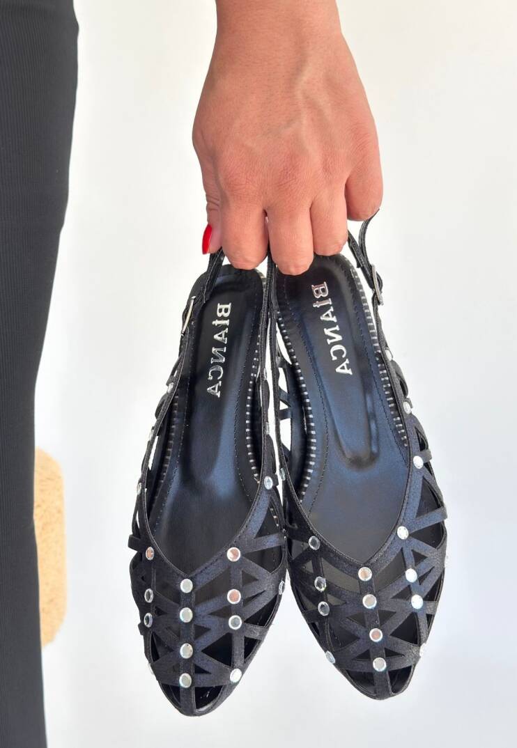 Faty Siyah Cilt Babet Ayakkabı - 1