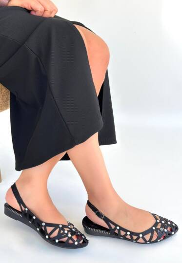 Faty Siyah Cilt Babet Ayakkabı - 2