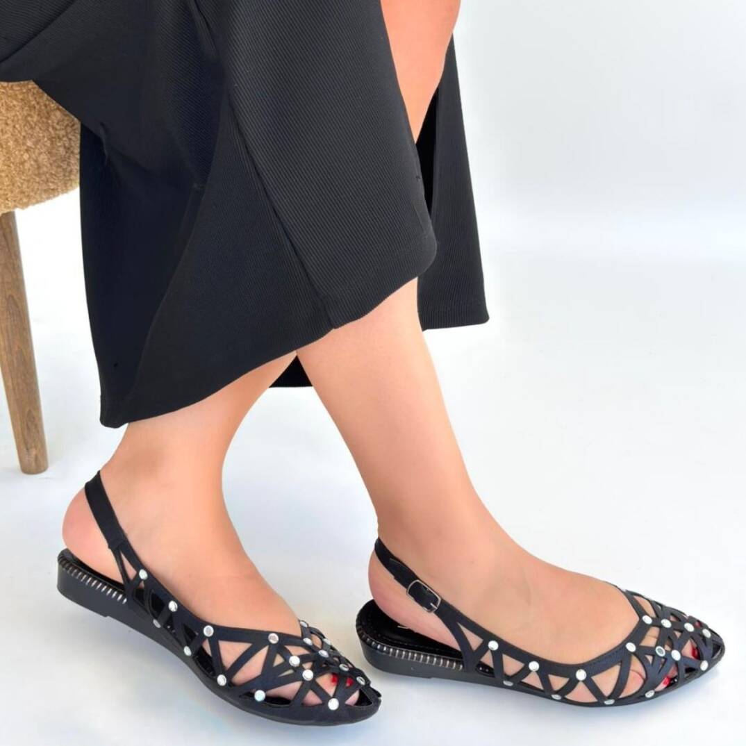 Faty Siyah Cilt Babet Ayakkabı - 4