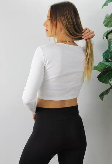 Halkalı Fitilli Bluz Beyaz - 125.495 - 4