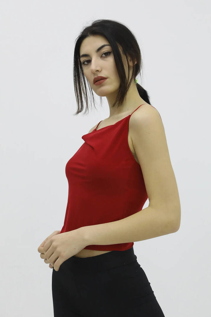 İp Askılı Bluz Kırmızı - P-019894 - 3