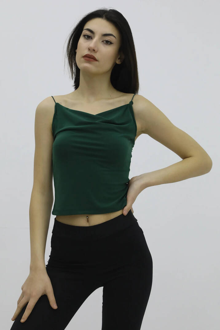 İp Askılı Bluz Zümrüt - P-019894 - 2