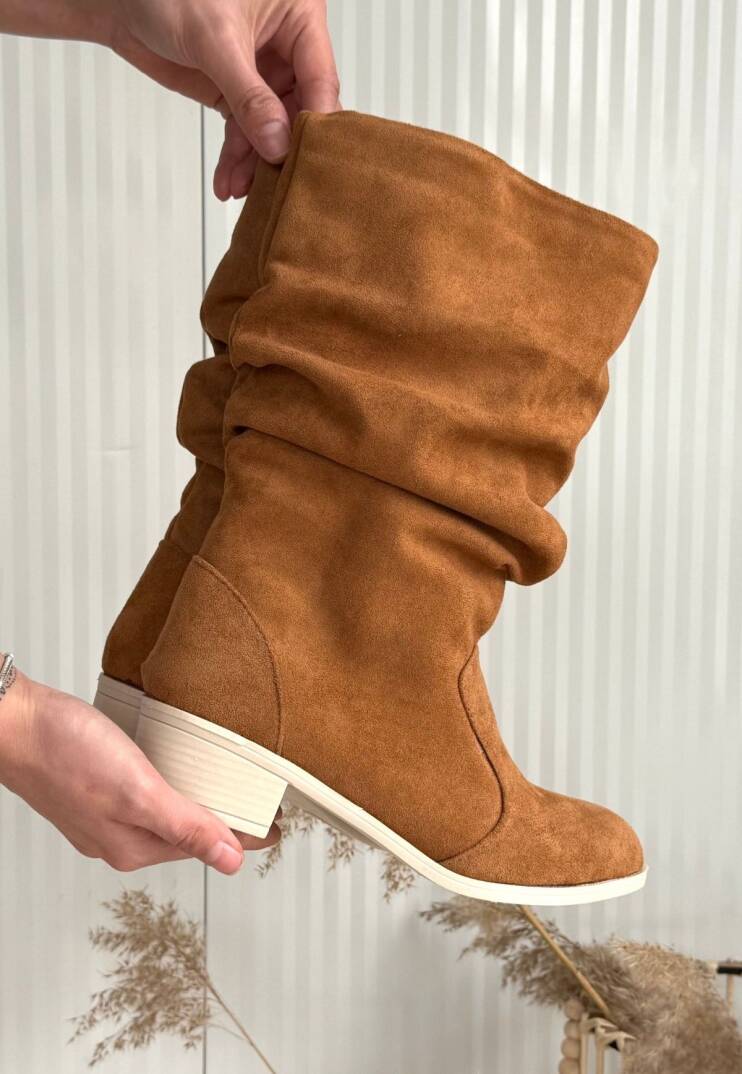 Jolin Taba Süet Topuklu Çizme - 3