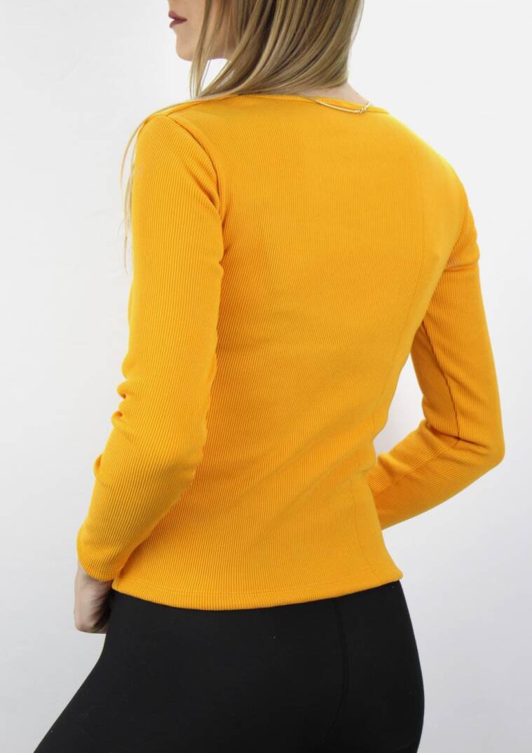 Kare Yaka Bluz Hardal - 121.345 - 3