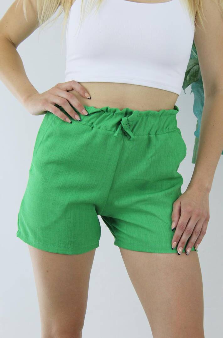 Keten Şort Yeşil - 1294.80 - 1