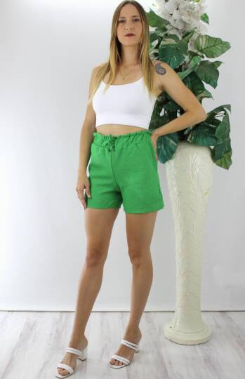 Keten Şort Yeşil - 1294.80 - 2