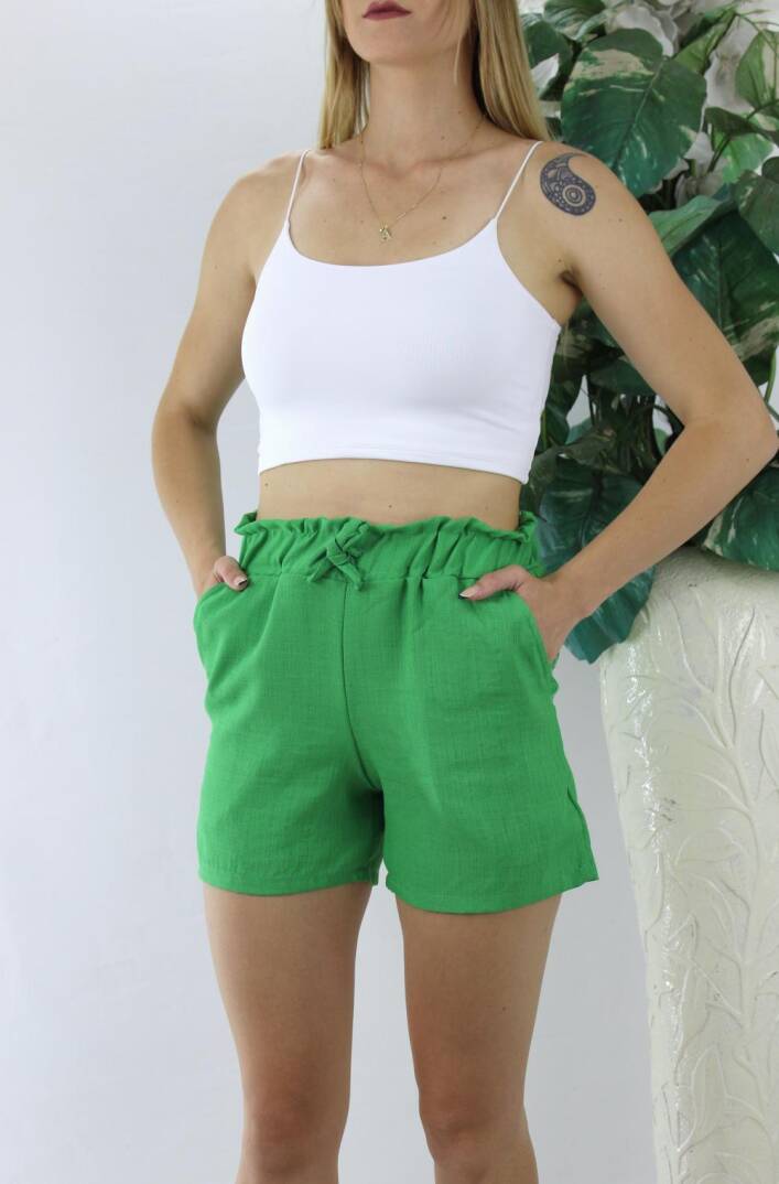 Keten Şort Yeşil - 1294.80 - 4