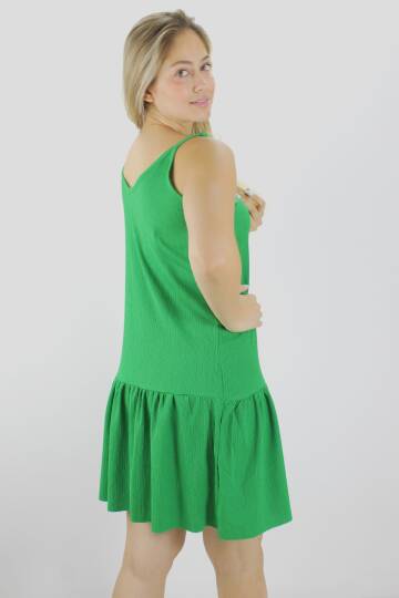 Krinkıl İp Askılı Elbise Yeşil - 1456.65 - 4