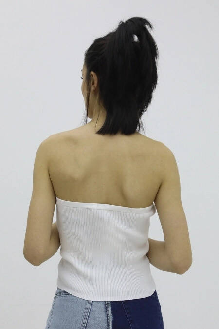 Likralı Triko Büstiyer Ekru - P-019895 - 4