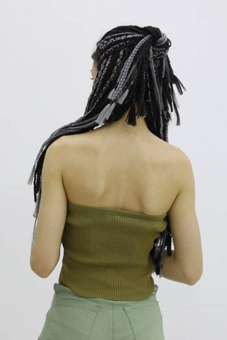 Likralı Triko Büstiyer Haki - P-019895 - 4