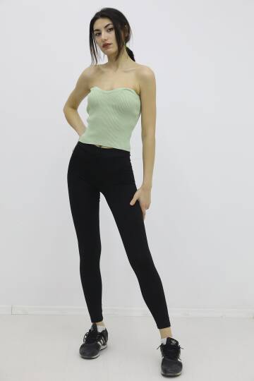 Likralı Triko Büstiyer Yeşil - P-019895 - 3