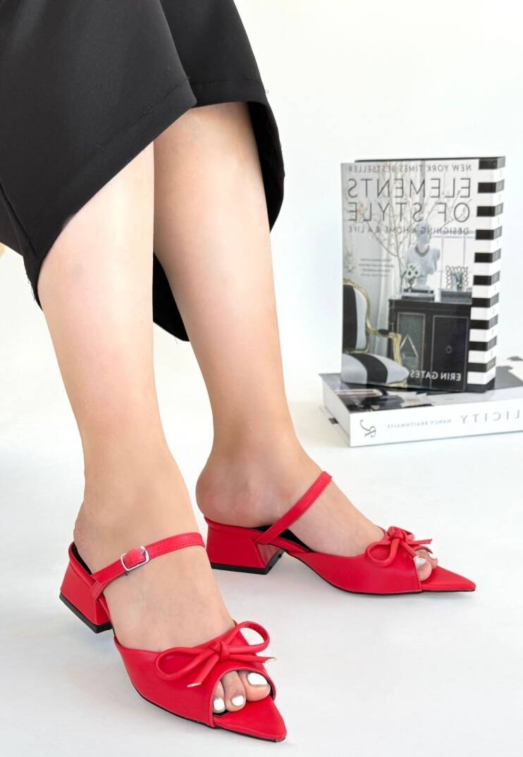 Lotta Kırmızı Cilt Topuklu Ayakkabı - 3
