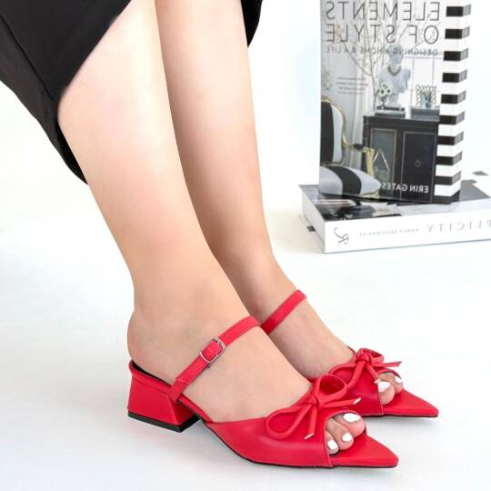 Lotta Kırmızı Cilt Topuklu Ayakkabı - 4