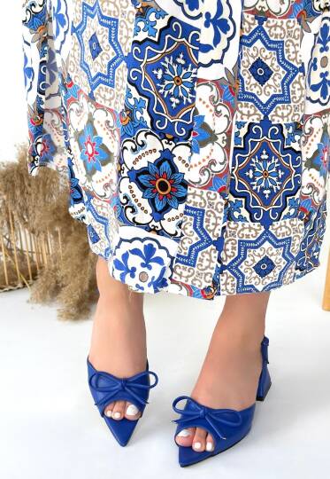 Lotta Mavi Cilt Topuklu Ayakkabı - 2