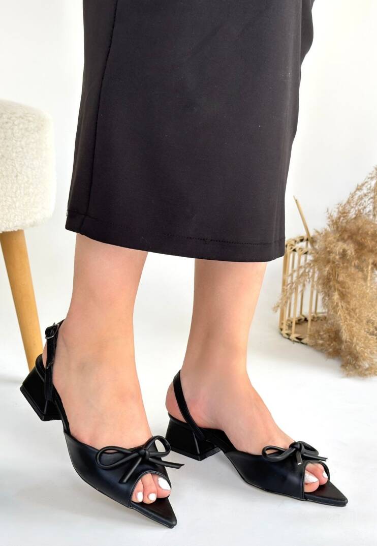 Lotta Siyah Cilt Topuklu Ayakkabı - 3